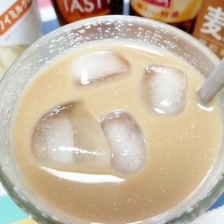 アイス☆アーモンド豆乳麦芽プロテインカフェオレ♪
